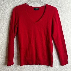 Charter Club Luxury Womens Red Cashmere V-Neck Pullover Sweater M MEDIUM